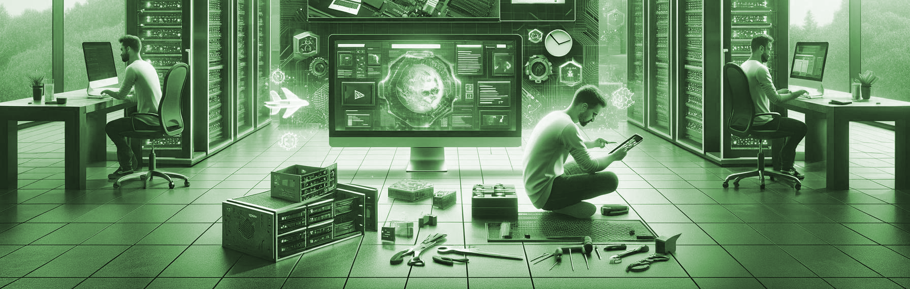 Digital Optimal Solutions modern office workspace with technology equipment